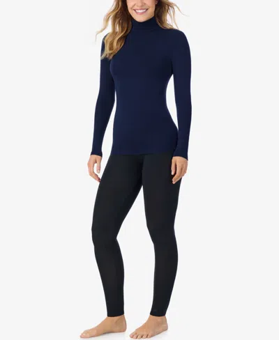 Cuddl Duds Softwear With Stretch Turtleneck In Blue