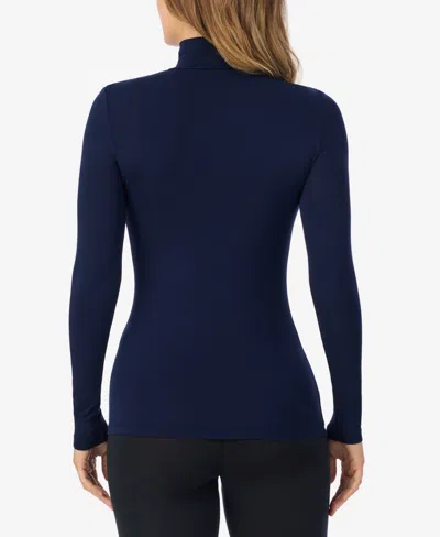 Cuddl Duds Softwear With Stretch Turtleneck In Blue