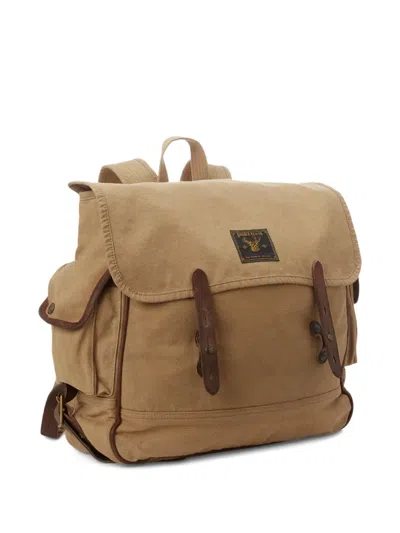 Rrl Canvas Flap Backpack In Neutral