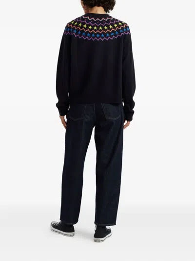 Chinti & Parker Navy Wool-cashmere Star Yoke Sweater In Blue