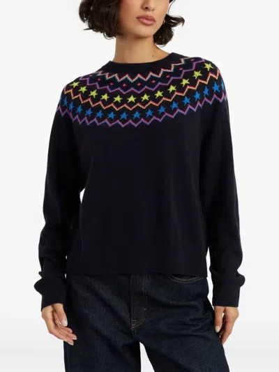 Chinti & Parker Navy Wool-cashmere Star Yoke Sweater In Blue