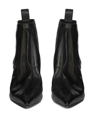 Rick Owens Ankle Boot With Pointed Toe And Sculptural Heel In Black