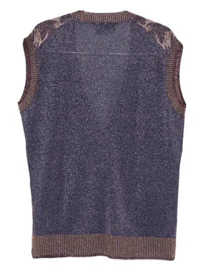 Mes Demoiselles Floral-pattern Sleeveless Cardigan In Multi