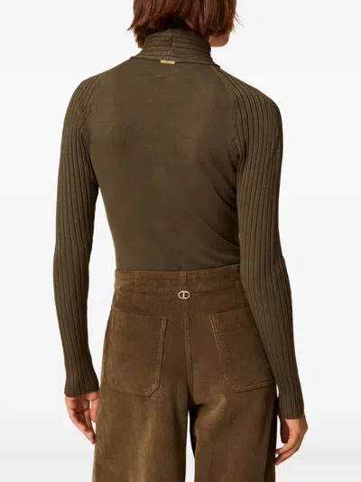 Twinset Pull Ajusté Avec Ajour In Green