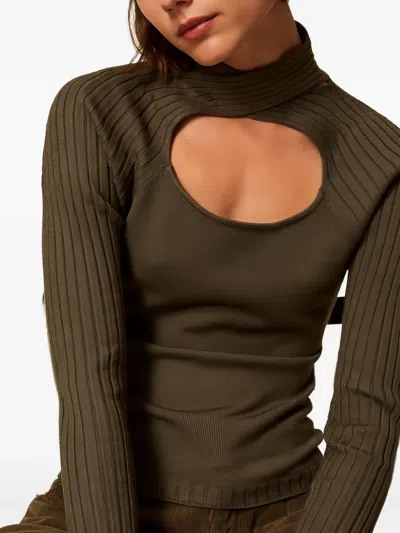 Twinset Pull Ajusté Avec Ajour In Green