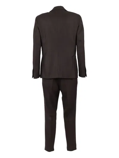 Lardini Tailored Brown Checkered Two-piece Suit In Brown