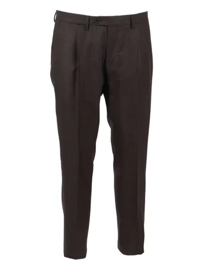 Lardini Tailored Brown Checkered Two-piece Suit In Brown