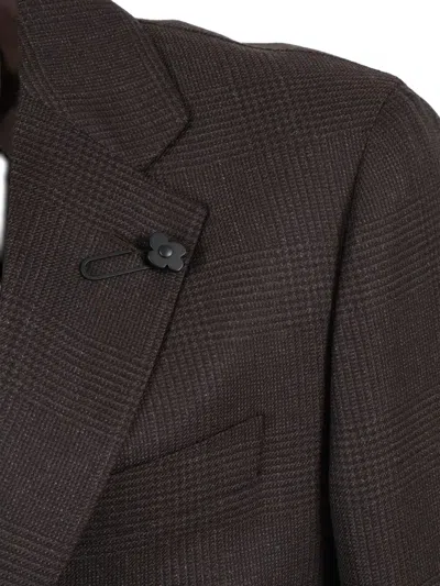Lardini Tailored Brown Checkered Two-piece Suit In Brown