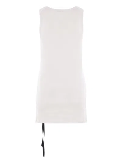 Ann Demeulemeester Seva Tank Top In Cotton Rib Jersey In White
