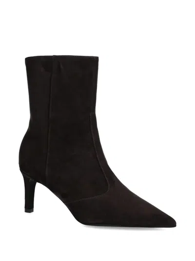 Furla Chic Stiletto Ankle Boots With Pointed Toe In Brown