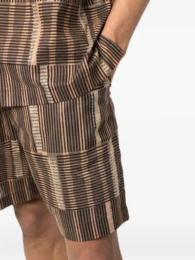 Nanushka Striped Elasticated-waist Shorts In Blue