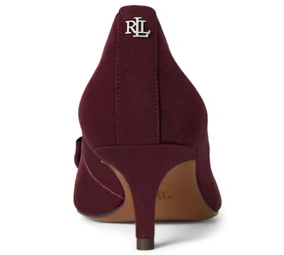 Ralph Lauren Women's Adrienne Suede Bow Pump In Burgundy