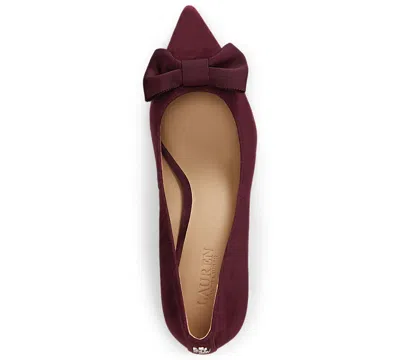 Ralph Lauren Women's Adrienne Suede Bow Pump In Burgundy