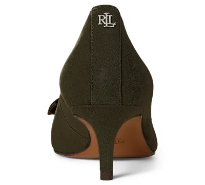 Ralph Lauren Women's Adrienne Suede Bow Pump In Green