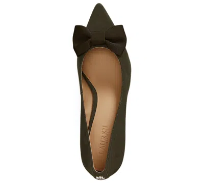 Ralph Lauren Women's Adrienne Suede Bow Pump In Green
