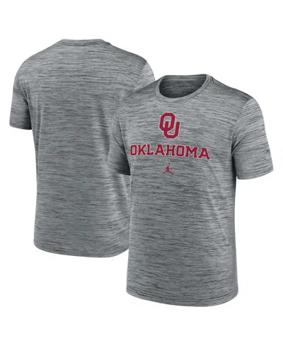 Jordan Men's Gray Oklahoma Sooners Primetime Velocity T-shirt In Gray