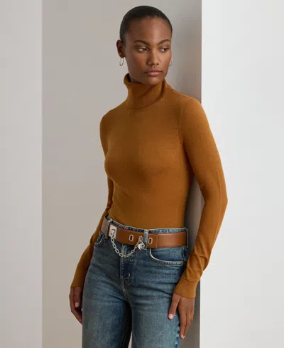 Ralph Lauren Women's Silk-blend Turtleneck Sweater In Brown