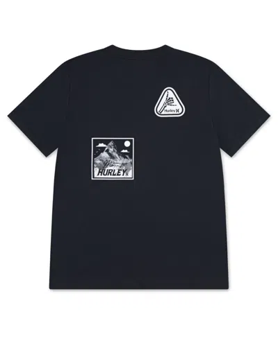Hurley Big Kid Boys Crew Neck Short Sleeve Regular Fit Graphic T-shirt In Black