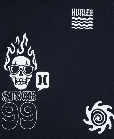 Hurley Big Kid Boys Crew Neck Short Sleeve Regular Fit Graphic T-shirt In Black