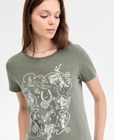 Lucky Brand Western Rope Frame Cotton Graphic T-shirt In Green
