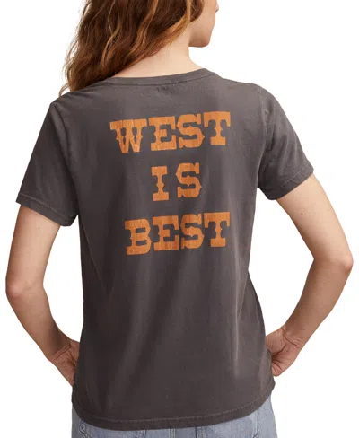 Lucky Brand West Is Best Cotton Graphic T-shirt In Gray