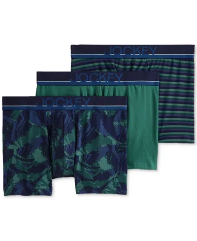 Jockey Men's 3-pack True Style Logo Boxer Briefs In Multi