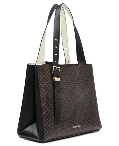 Calvin Klein Lowen Signature Triple Compartment Adjustable Tote