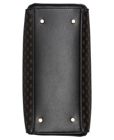 Calvin Klein Lowen Signature Triple Compartment Adjustable Crossbody Bag In Multi