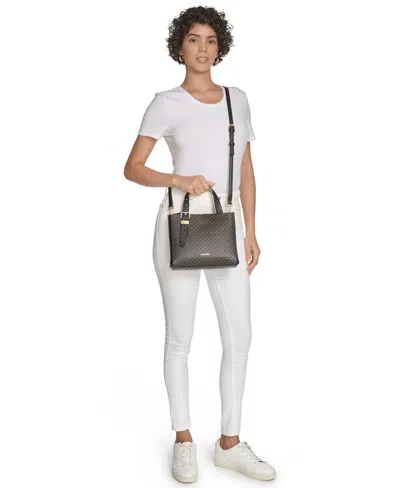 Calvin Klein Lowen Signature Triple Compartment Adjustable Crossbody Bag In Multi