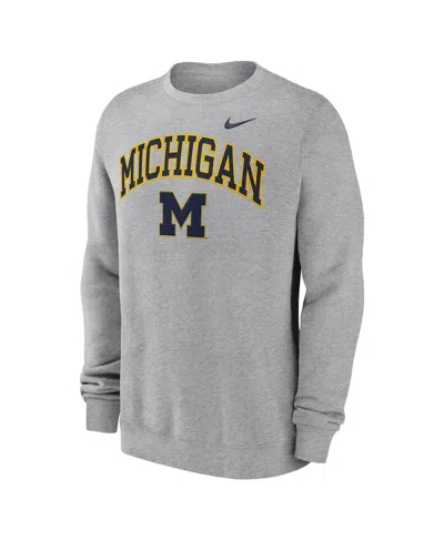 Nike Gray Michigan Wolverines Arch Pullover Sweatshirt In Gray