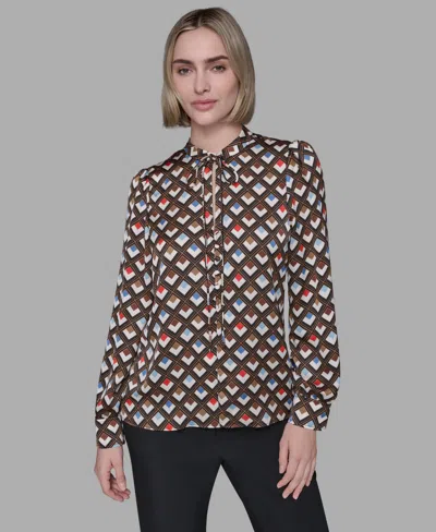 Karl Lagerfeld Women's Long Sleeve Top In Multi
