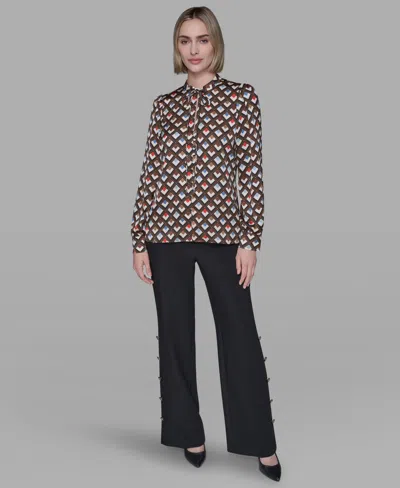 Karl Lagerfeld Women's Long Sleeve Top In Multi