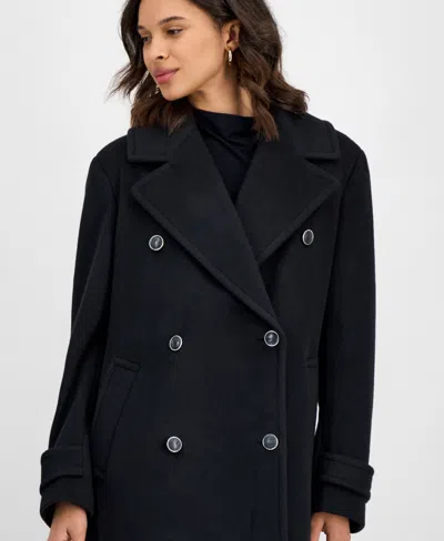 Cece Double Breasted Coat In Black