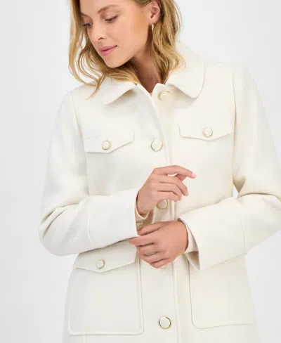 Cece Women's Button-front Coat In White
