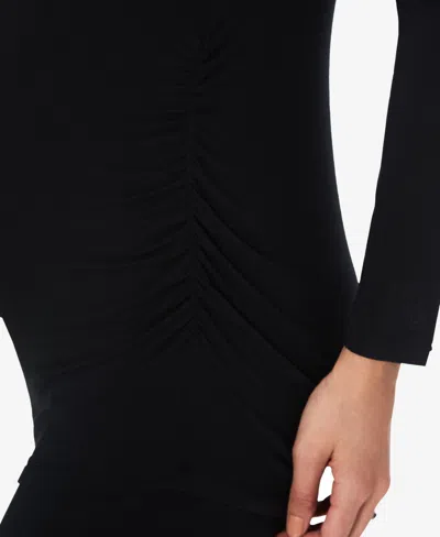 Cuddl Duds Maternity Ballet Neck Long Sleeve Top In Black