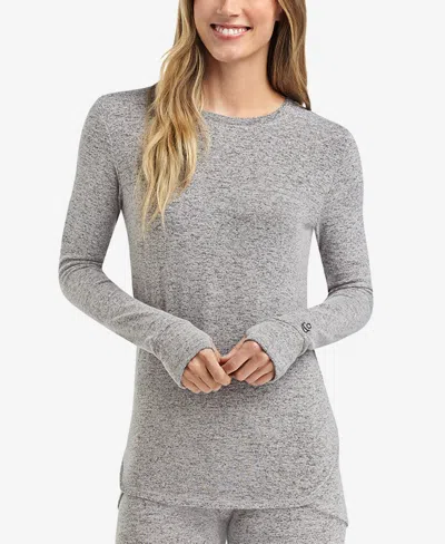 Cuddl Duds Soft Knit Crewneck Top In Gray