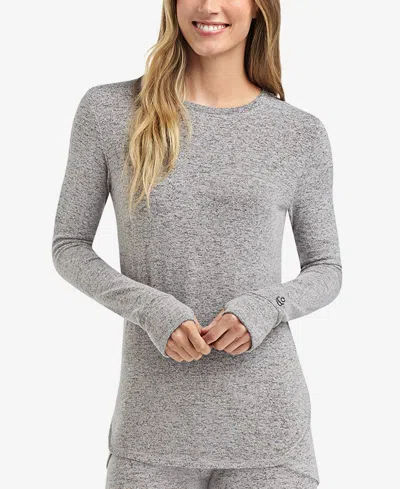 Cuddl Duds Soft Knit Crewneck Top In Gray