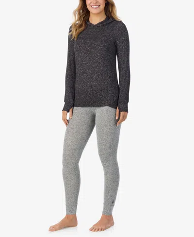 Cuddl Duds Softknit Long-sleeve Tunic Hoodie In Gray