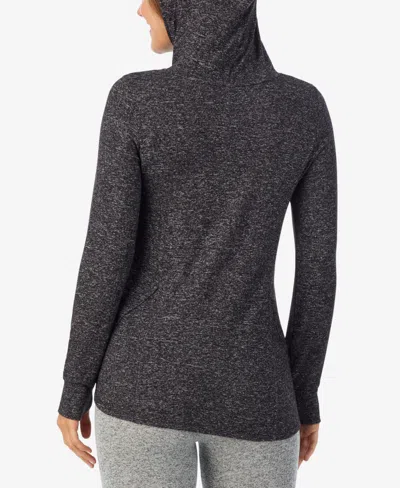 Cuddl Duds Softknit Long-sleeve Tunic Hoodie In Gray