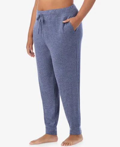 Cuddl Duds Plus Size Soft Knit Jogger Pants In Blue