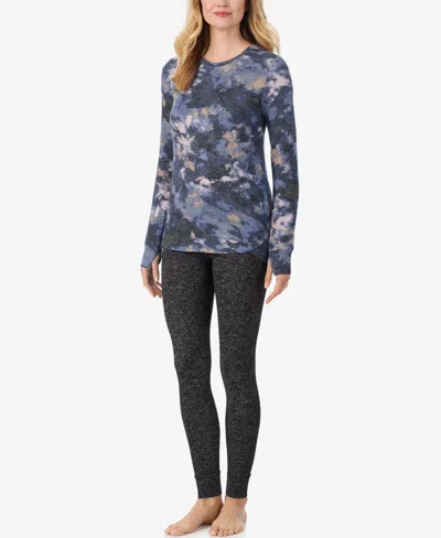 Cuddl Duds Soft Knit Crewneck Top In Blue