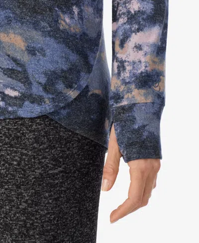 Cuddl Duds Soft Knit Crewneck Top In Blue