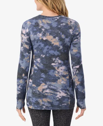 Cuddl Duds Soft Knit Crewneck Top In Blue