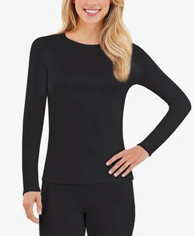 Cuddl Duds Crew Neck Top In Black