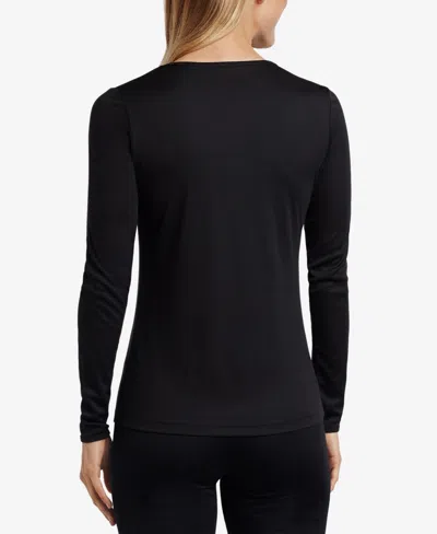 Cuddl Duds Crew Neck Top In Black