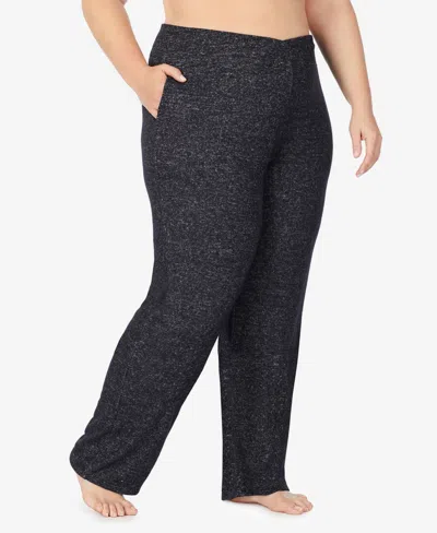 Cuddl Duds Plus Size Soft Knit Lounge Pants In Gray