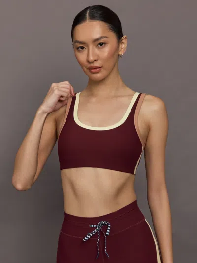 The Upside Samara Bowie Contrast Trim Sports Bra In Pink