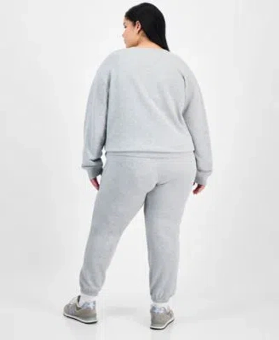 Love Tribe Hybrid Apparel Juniors Grinch Graphic Sweatshirt Jogger Pants In Gray