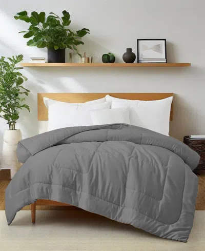 Unikome Soft Silky All Season Down Alternative Comforter, King In Gray