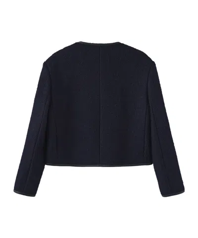 Marissa Chiara Long-sleeved Casual Jacket In Blue